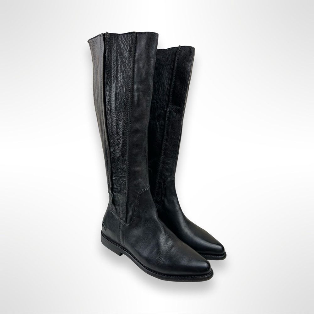 Elegant Black Leather Knee-High Boots
